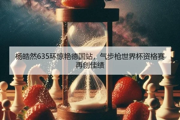 杨皓然635环惊艳德国站，气步枪世界杯资格赛再创佳绩